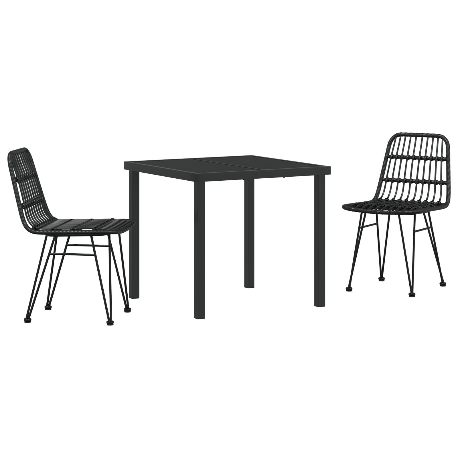 Hage Spisegruppe 3 pcs Svart Poly rattan