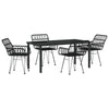 Hage Spisegruppe 5 pcs Svart Poly rattan