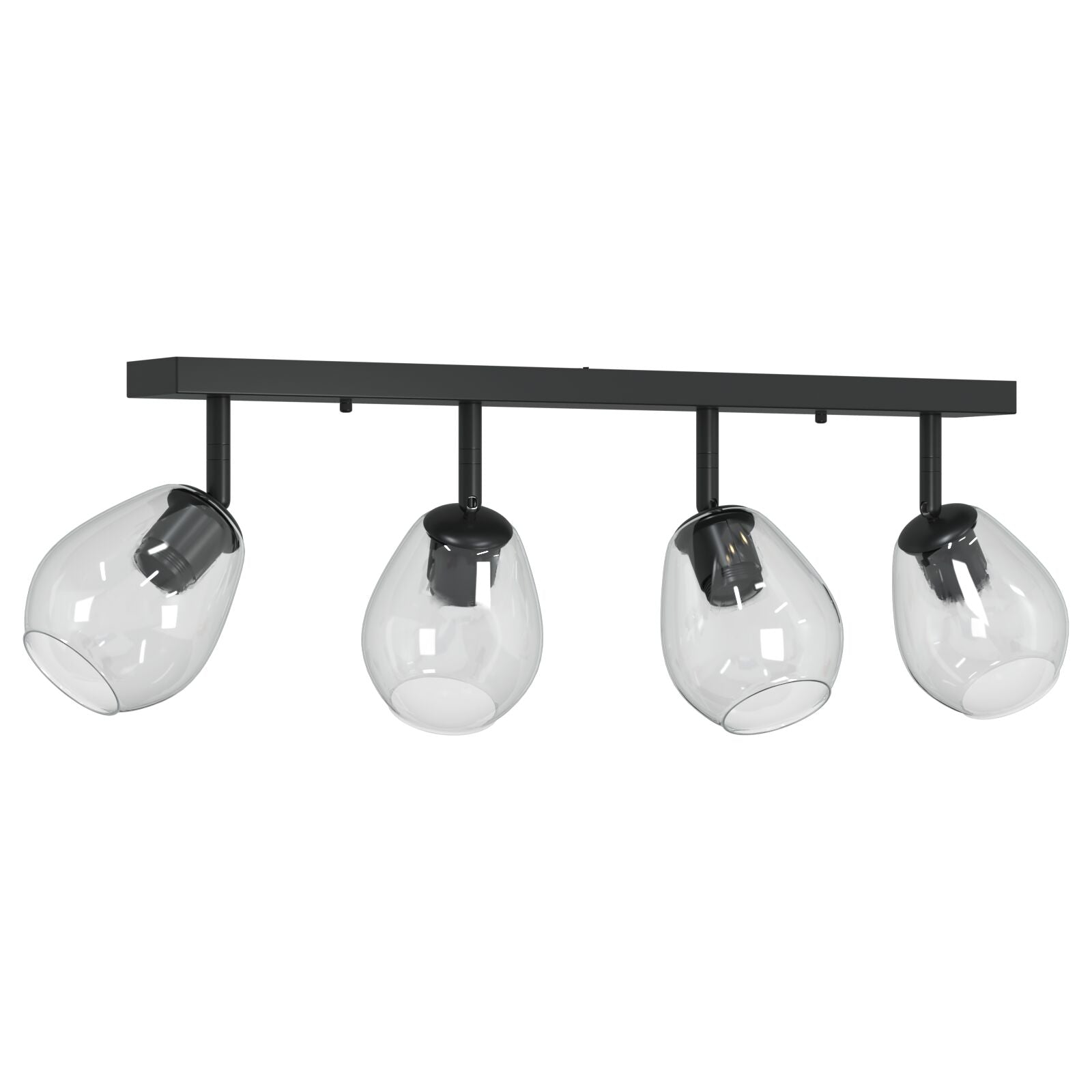 Takspot Svart 70 x 13 x 26 cm Glass og metall