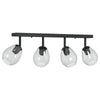 Takspot Svart 70 x 13 x 26 cm Glass og metall