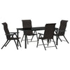 Hage Spisegruppe 5 pcs Svart kaffe Poly rattan