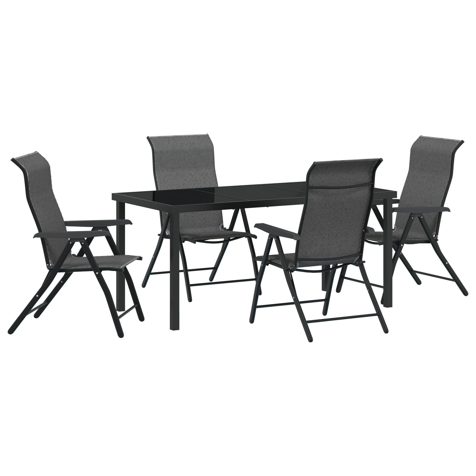 Hage Spisegruppe 5 pcs Grå Poly rattan