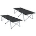 Sammenleggbar camping seng 2 pcs Svart 194 x 62,5 x 42,5 cm