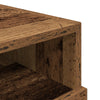 Nattbord med LED-lamper i gammelt tre 40x39x37 cm