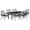 Hage Spisegruppe 7 pcs Svart polyrotting
