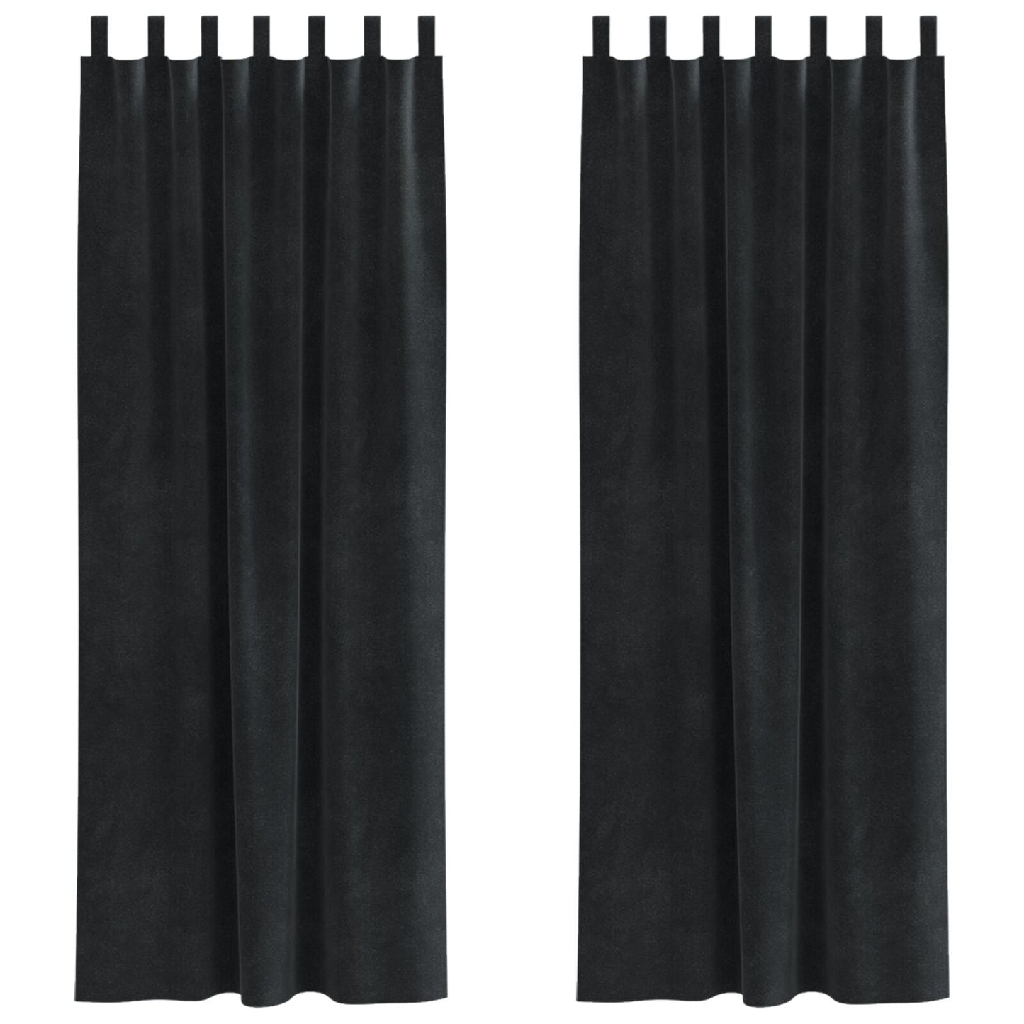 Blendingsgardiner 2 pcs Svart 140 x 245 cm Fløyel