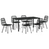 Hage Spisegruppe 7 pcs Svart Poly rattan