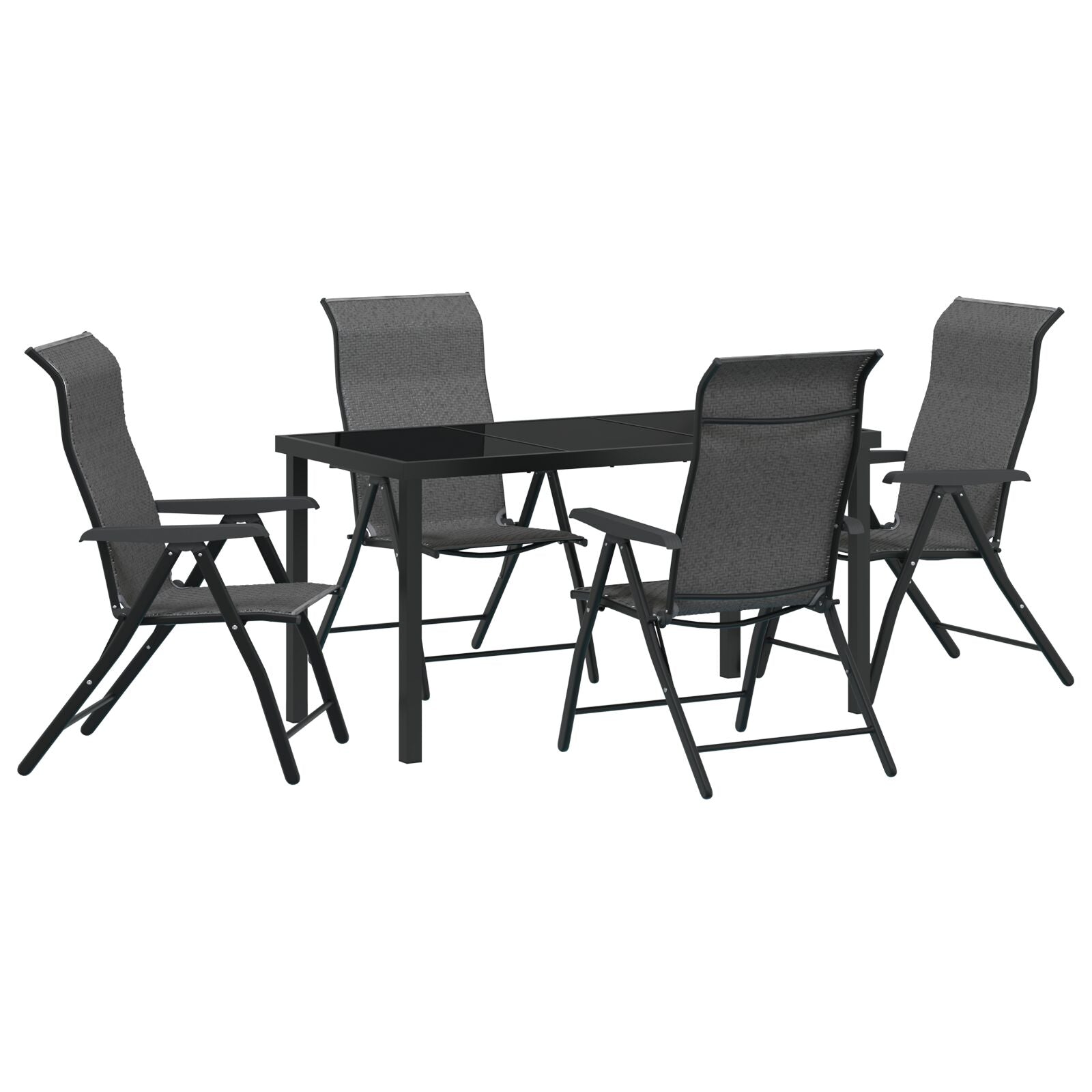 Hage Spisegruppe 5 pcs Grå Poly rattan