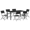 Hage Spisegruppe Folding 7 pcs Svart Textilene og stål