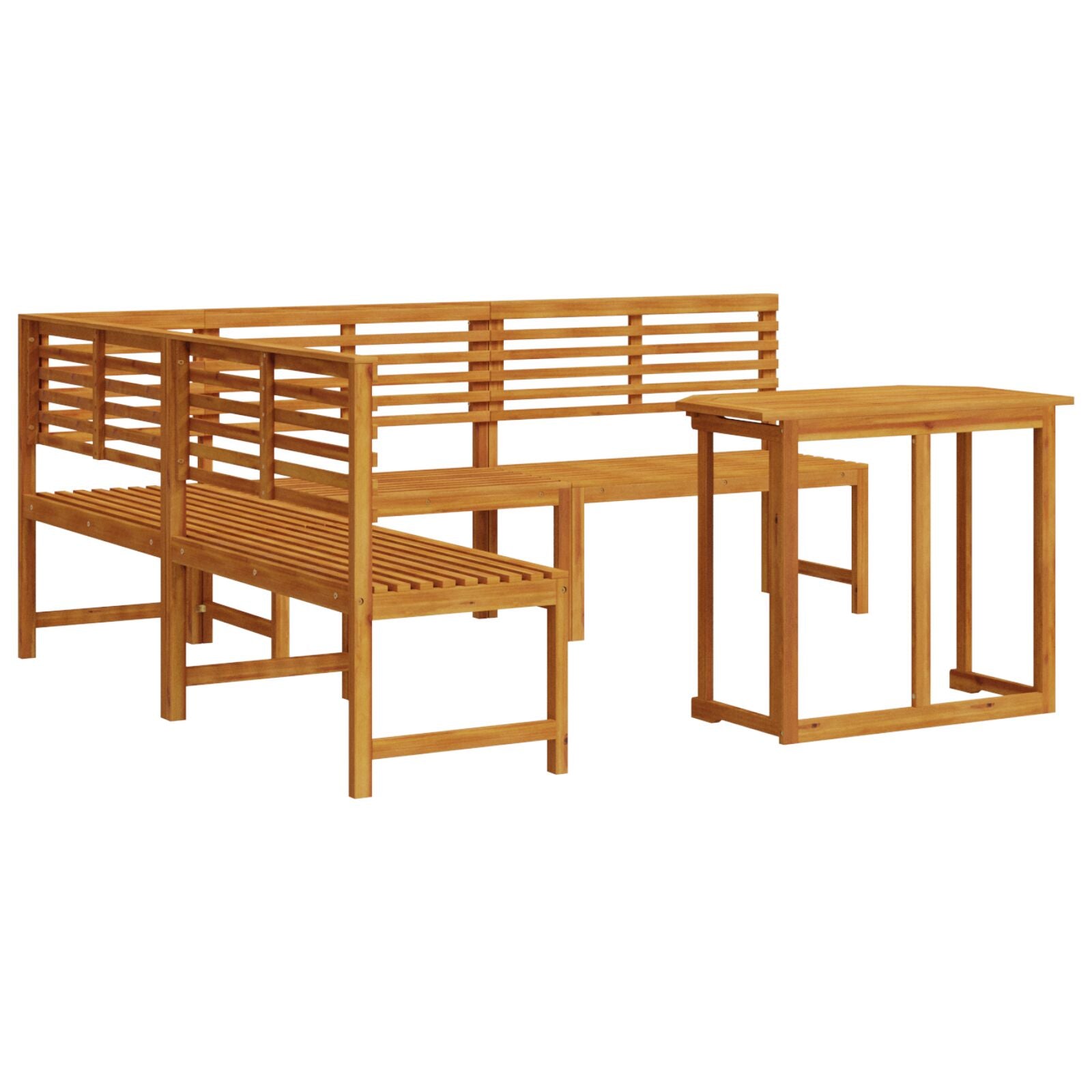 Hagebenk Set 4 pcs Brun heltre akasie