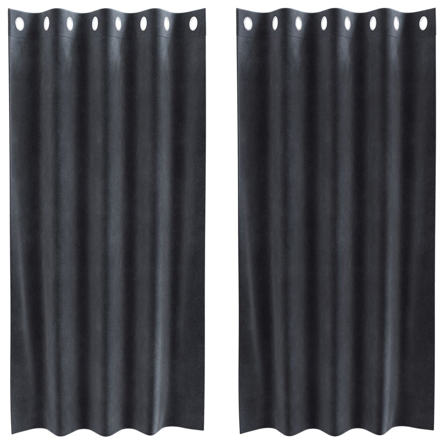 Blendingsgardiner 2 pcs Mørkegrå 140 x 175 cm Fløyel