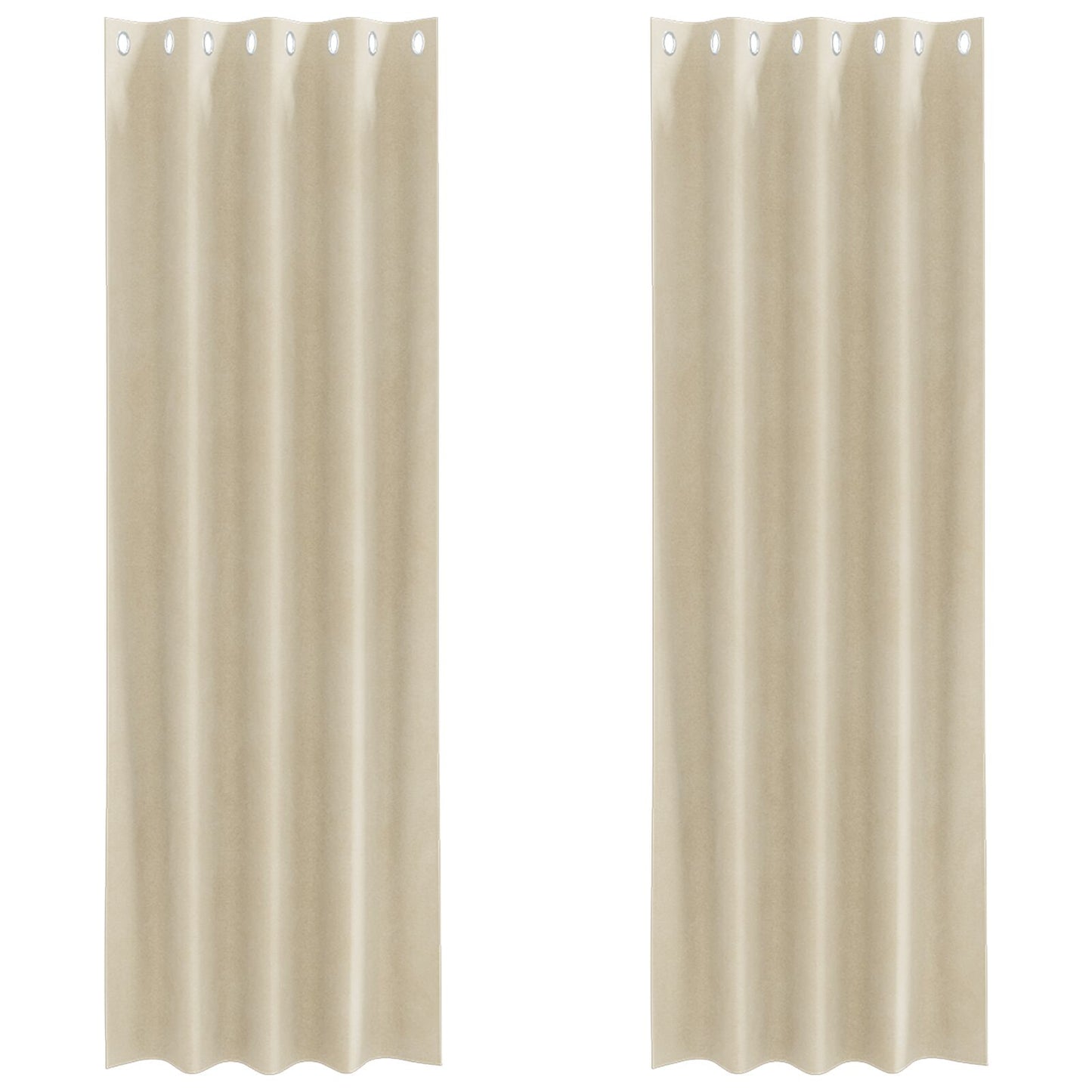 Blendingsgardiner 2 pcs Krem 140 x 245 cm Fløyel