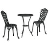 Hage Bistro Sett 3 pcs Svart Aluminium