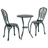 Hage Bistro Sett 3 pcs grønn Aluminium