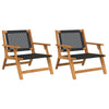 Hagemøbler 2 pcs Svart 67 x 78 x 73cm Massivt akasietre