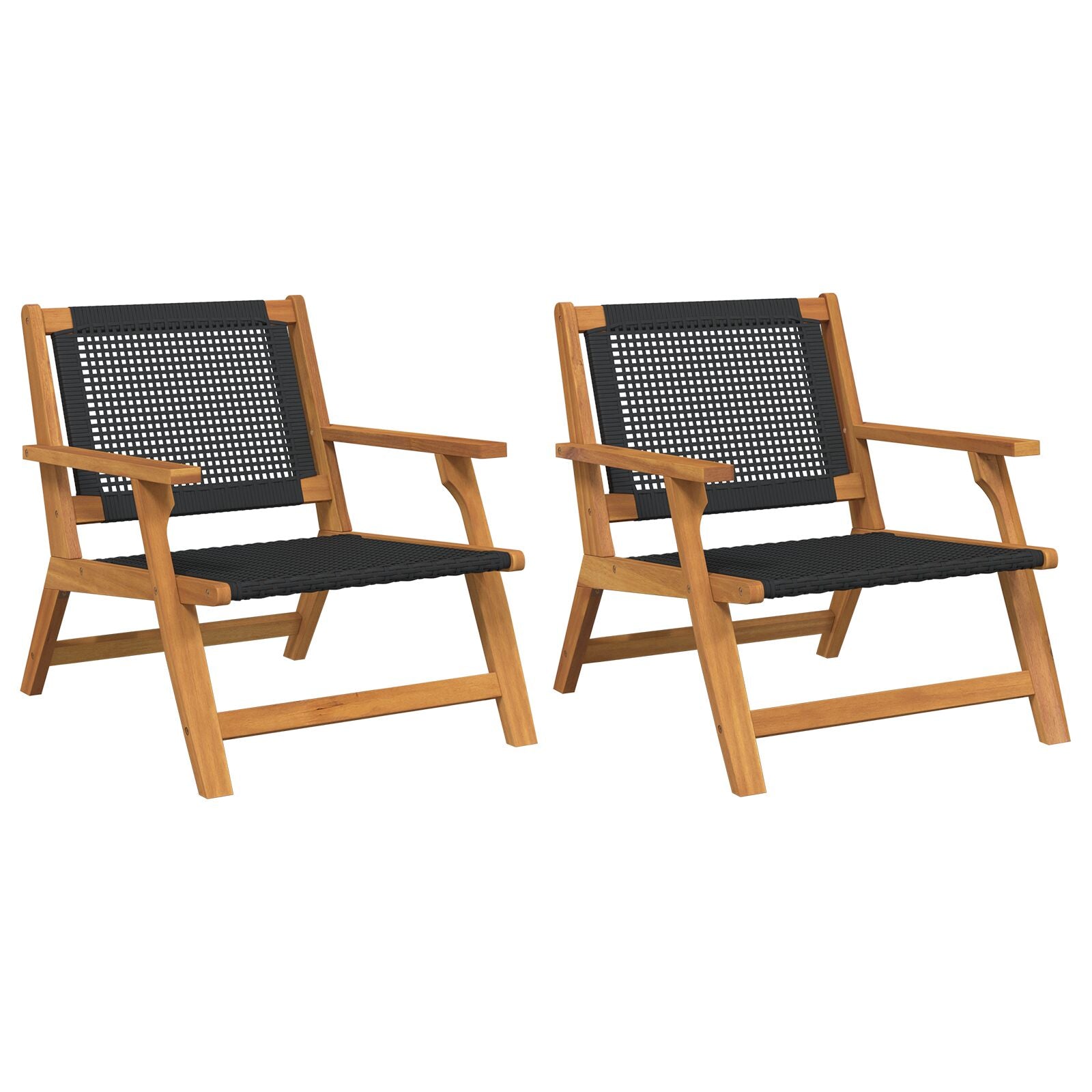 Hagemøbler 2 pcs Svart 67 x 78 x 73cm Massivt akasietre