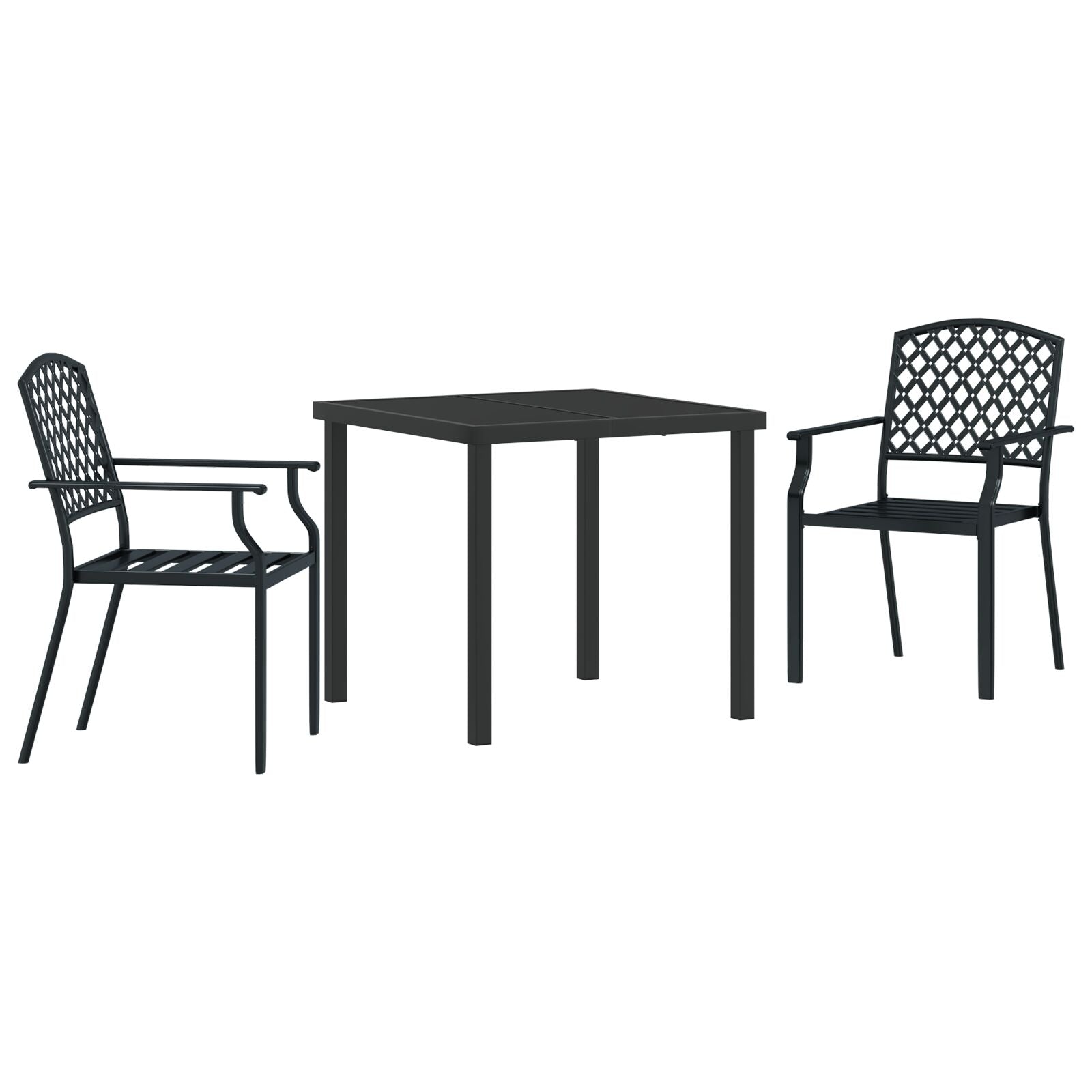 Hage Spisegruppe 3 pcs Antrasitt Stål