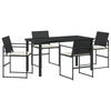 Hage Spisegruppe 5 pcs Svart Poly rattan