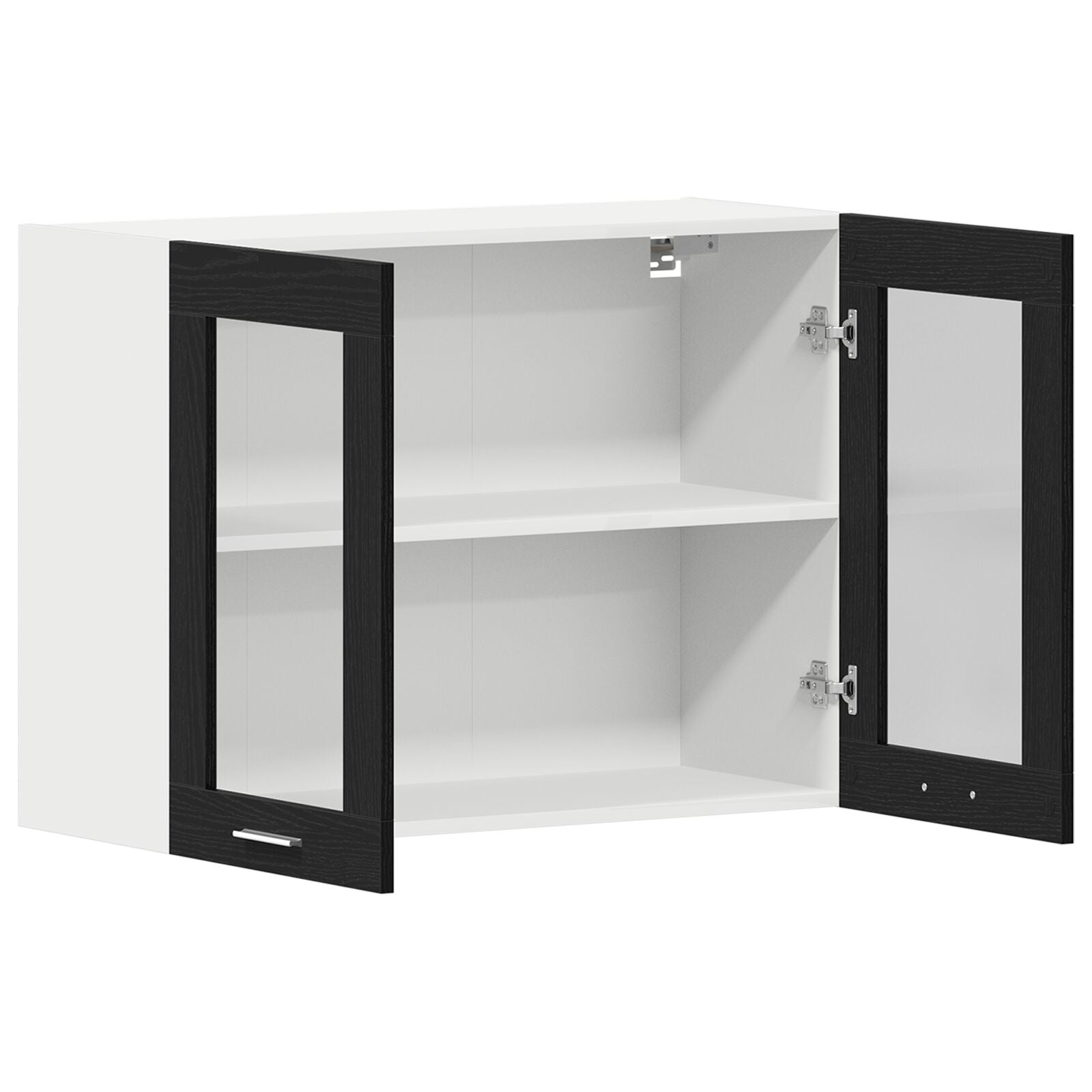 Hengende glasskap Svart eik 80 x 31 x 60 cm Konstruert tre