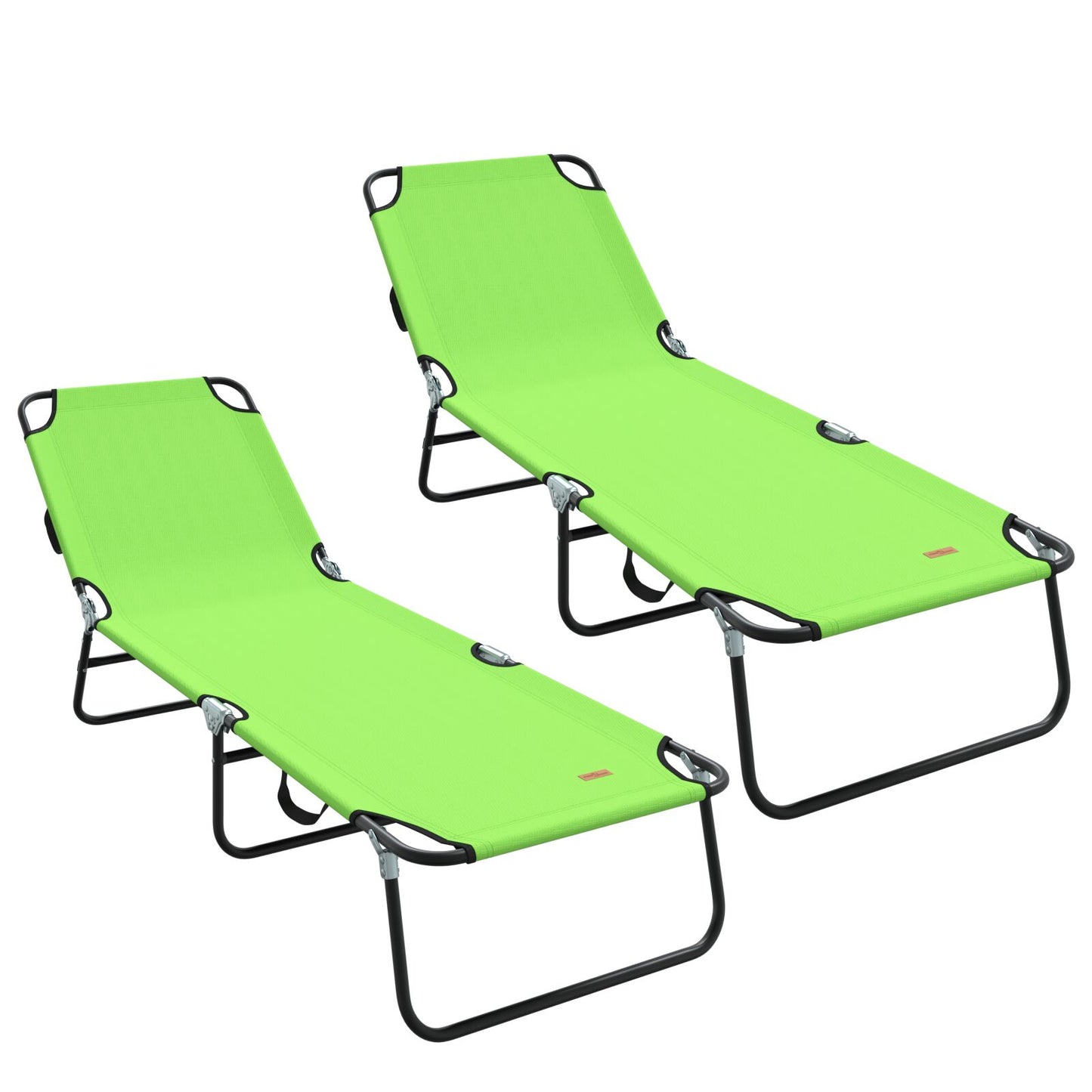 Sammenleggbar solstol 2 pcs grønn 188 x 57 x 86,5 cm Polyester