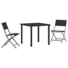Hage Spisegruppe 3 pcs Svart Textilene og stål