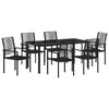 Hage Spisegruppe 7 pcs Svart PVC-Rattan