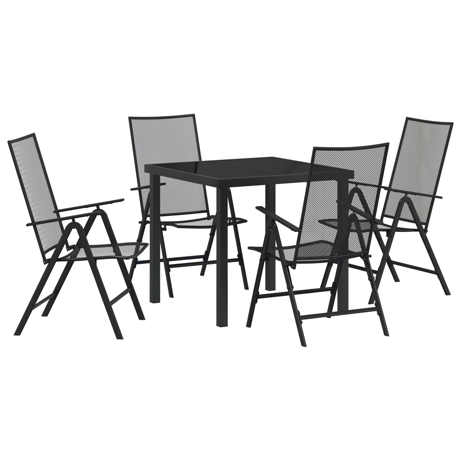 Hage Spisegruppe 5 pcs Antrasitt Stål