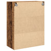 vegghengt skap med glassdører - gammelt tre - 69.5x34x90 cm