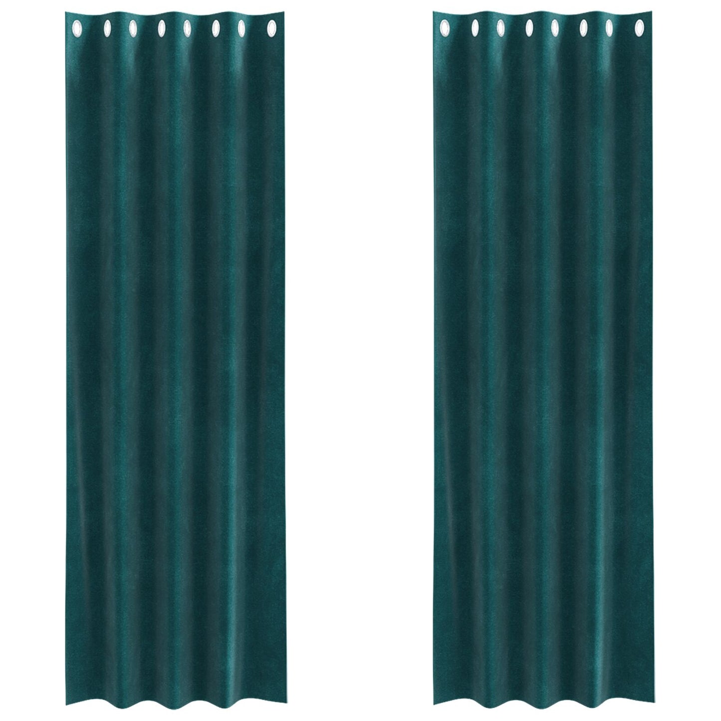 Blendingsgardiner 2 pcs Mørkegrønn 140 x 225 cm Fløyel