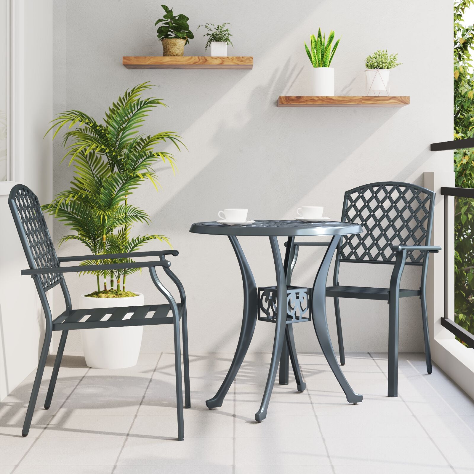 Stol 2 pcs Antrasitt 56 x 65 x 89cm Stål