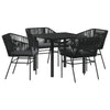 Hage Spisegruppe 5 pcs Svart Poly rattan