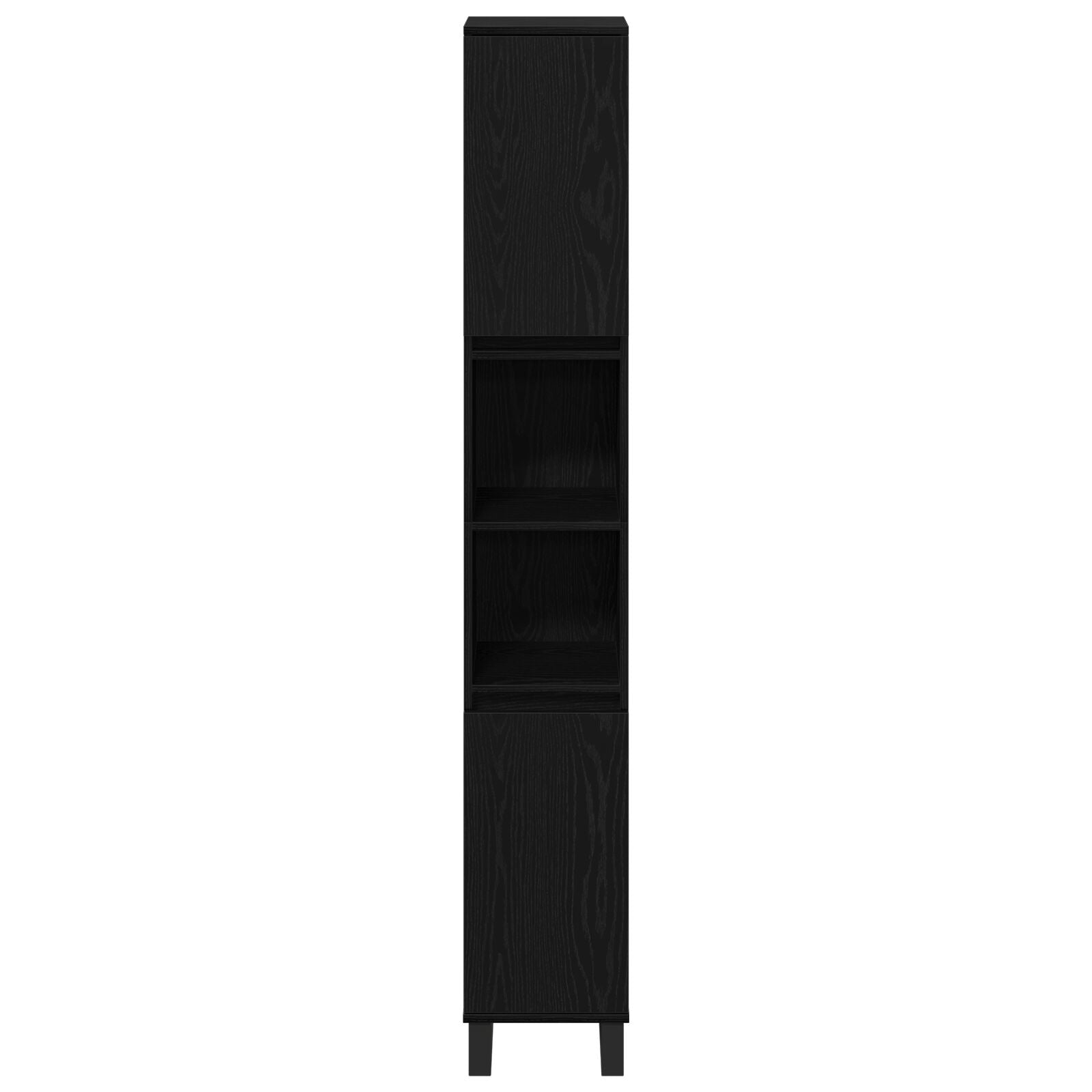Badromsskap Svart Eik 30x30x190 cm Konstruert Tre