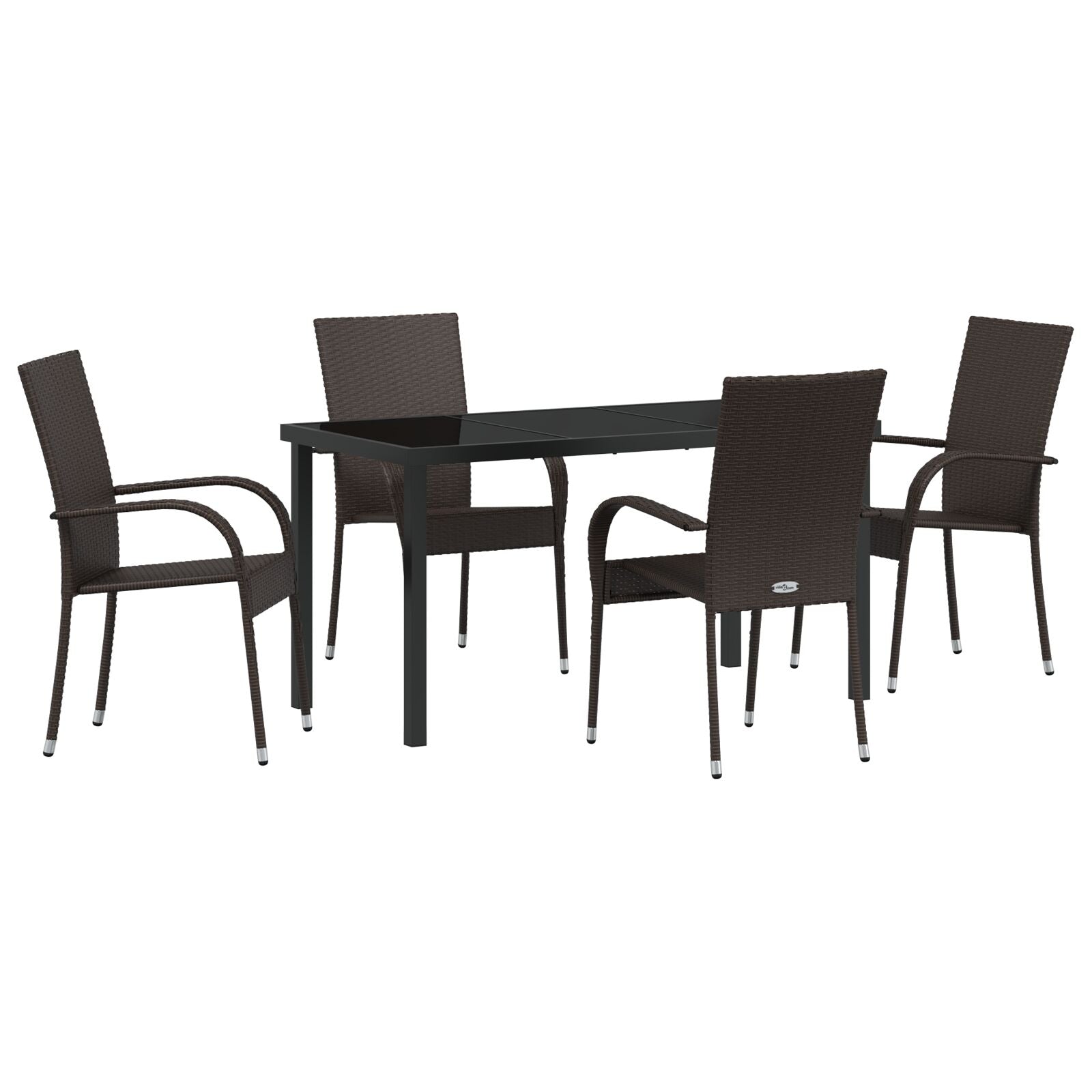 Hage Spisegruppe 5 pcs Brun Poly rattan