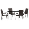 Hage Spisegruppe 5 pcs Brun Poly rattan