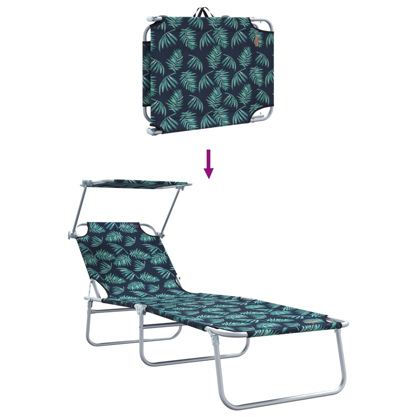 Solstol 2 pcs grønn 58 x 188 x 77cm Polyester