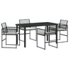 Hage Spisegruppe 5 pcs Svart Poly rattan