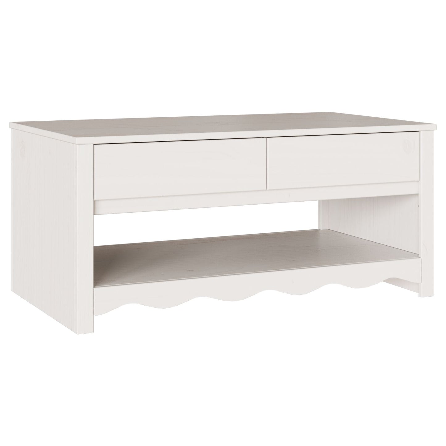Kaffebord med skuff Drammen Hvit 99 x 55 x 45 cm Massiv furu