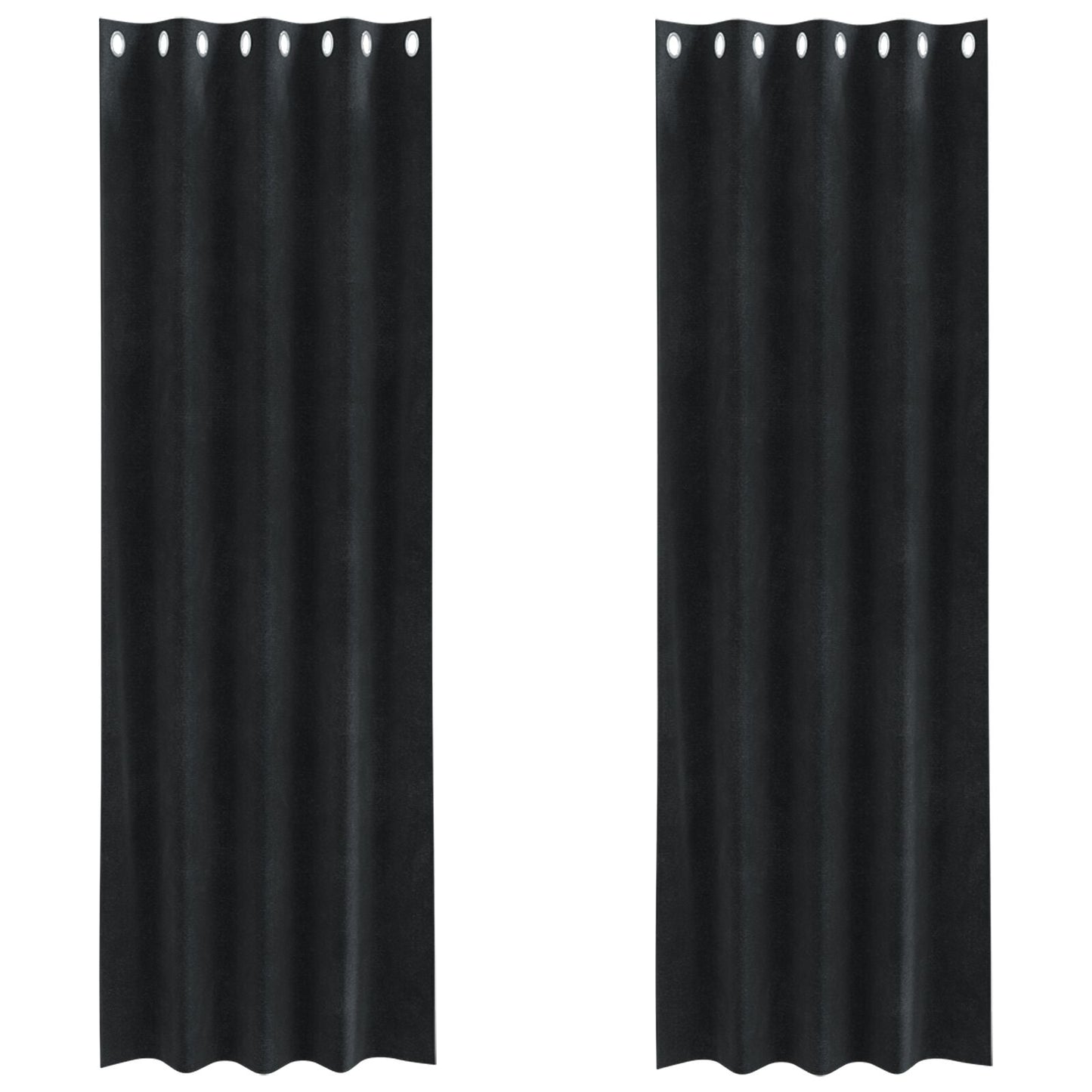 Blendingsgardiner 2 pcs Svart 140 x 245 cm Fløyel
