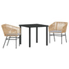 Hage Spisegruppe 3 pcs Brun Poly rattan