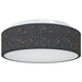 Taklampe med søkelys Svart 38 x 38 x 13,5 cm stoff
