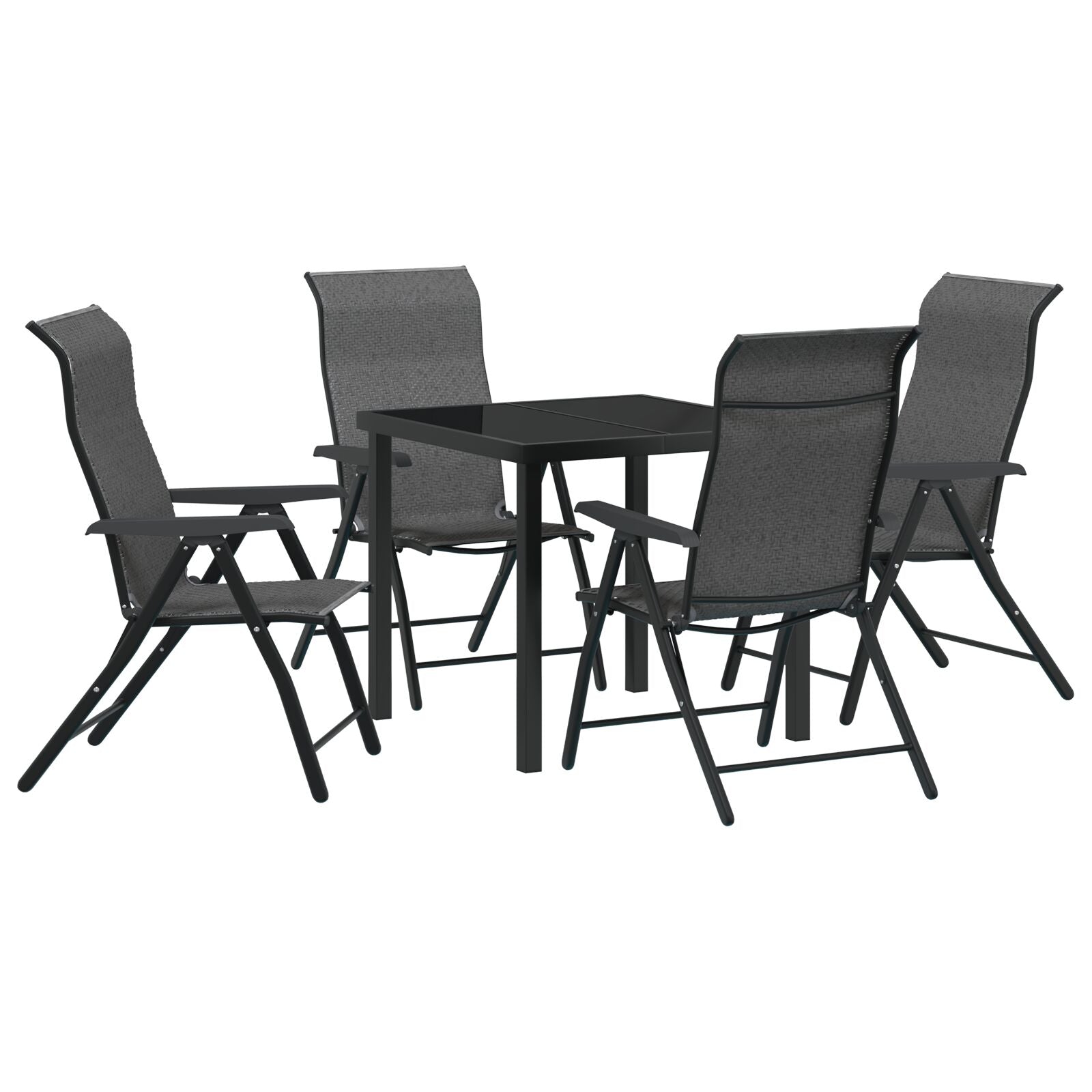 Hage Spisegruppe 5 pcs Grå Poly rattan