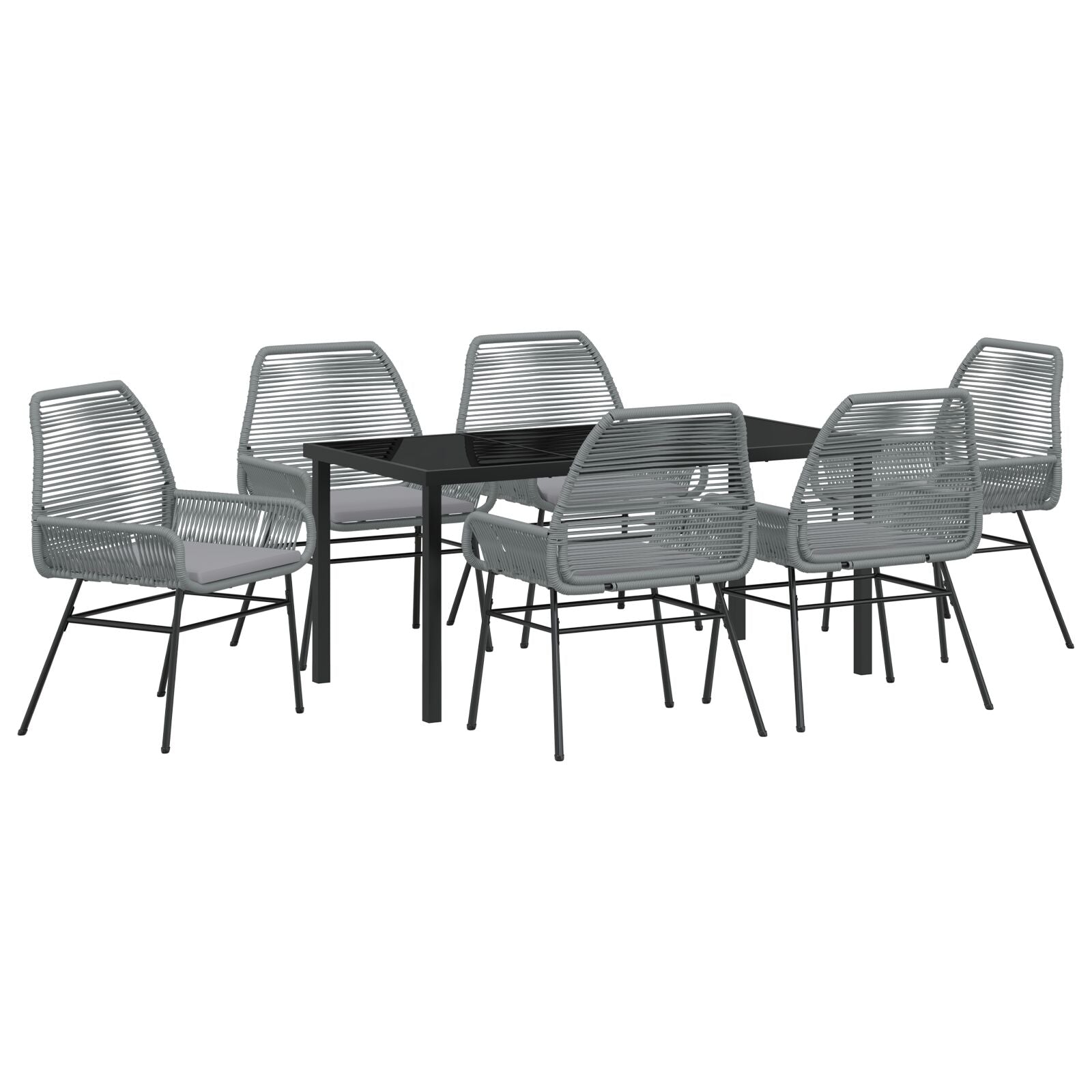 Hage Spisegruppe 7 pcs Grå polyrotting