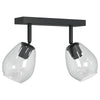 Takspot Svart 33 x 13 x 26 cm Glass og metall