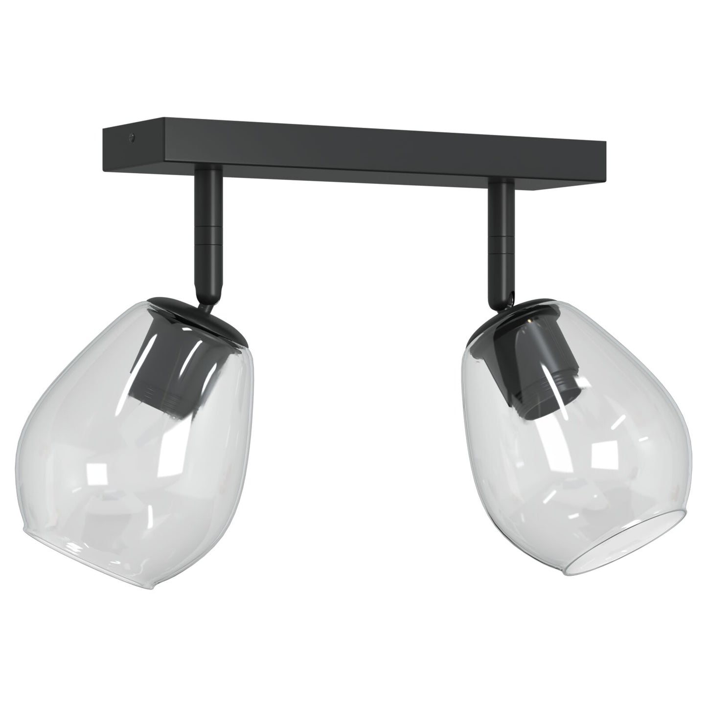 Takspot med søkelys Svart 33 x 13 x 26 cm Glass og metall