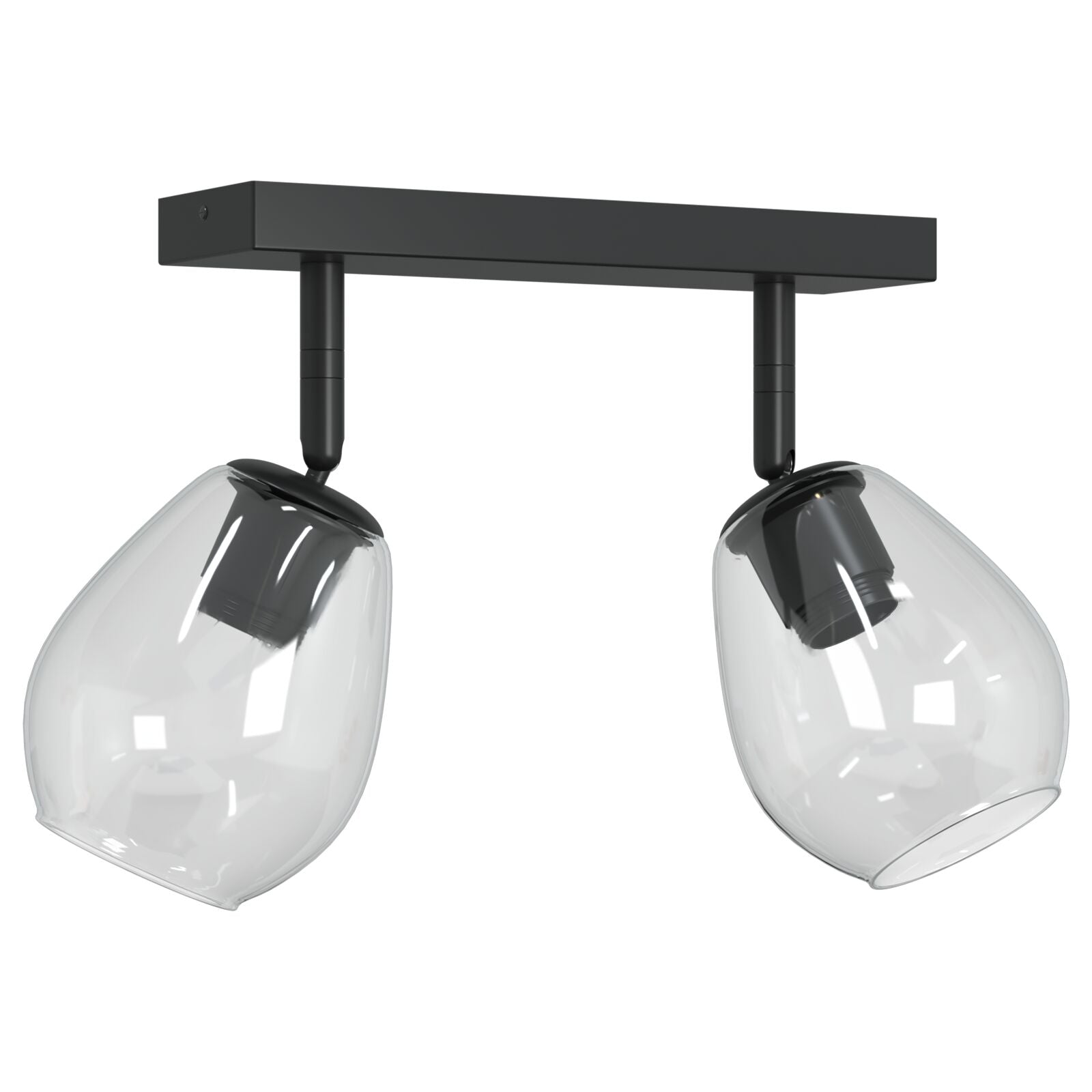 Takspot Svart 33 x 13 x 26 cm Glass og metall