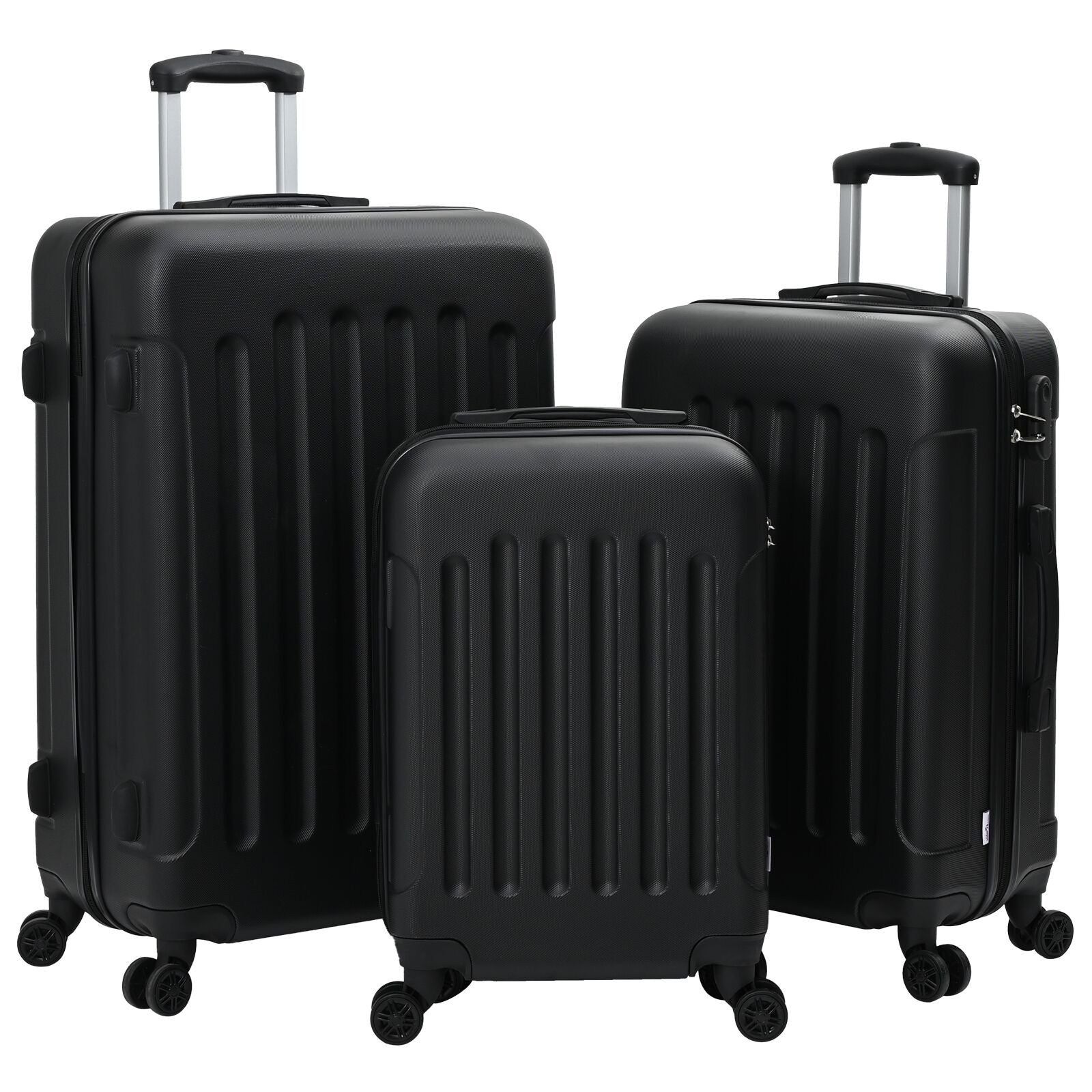 Koffertsett med lås 3 pcs Svart 50 x 31 x 78 cm ABS-plast, stål