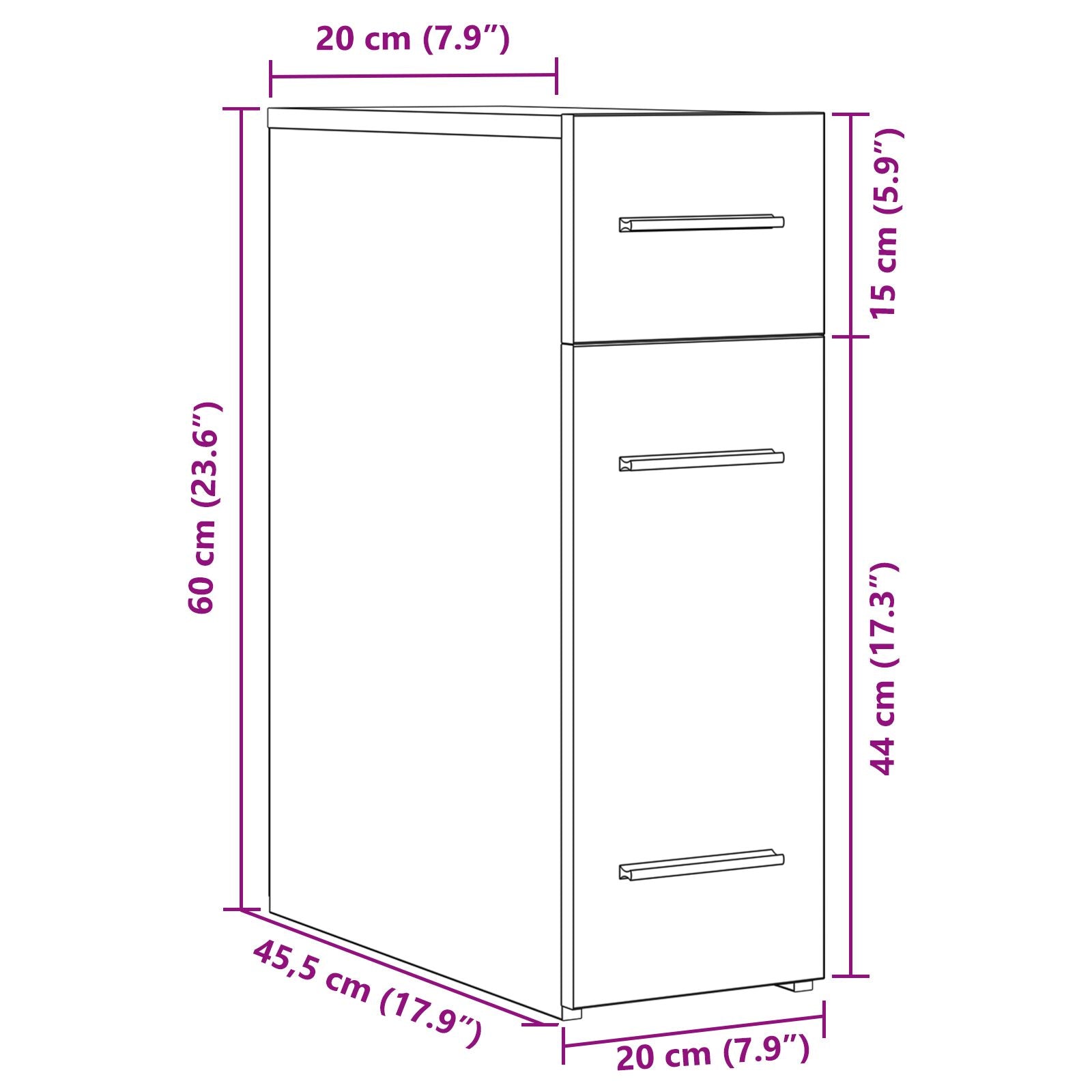 Apotekerskap Gammelt tre 20 x 45.5 x 60 cm Konstruert tre