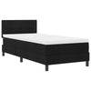 Senge Ramme med Madrass Svart og Hvit Stoff 90 x 200 cm