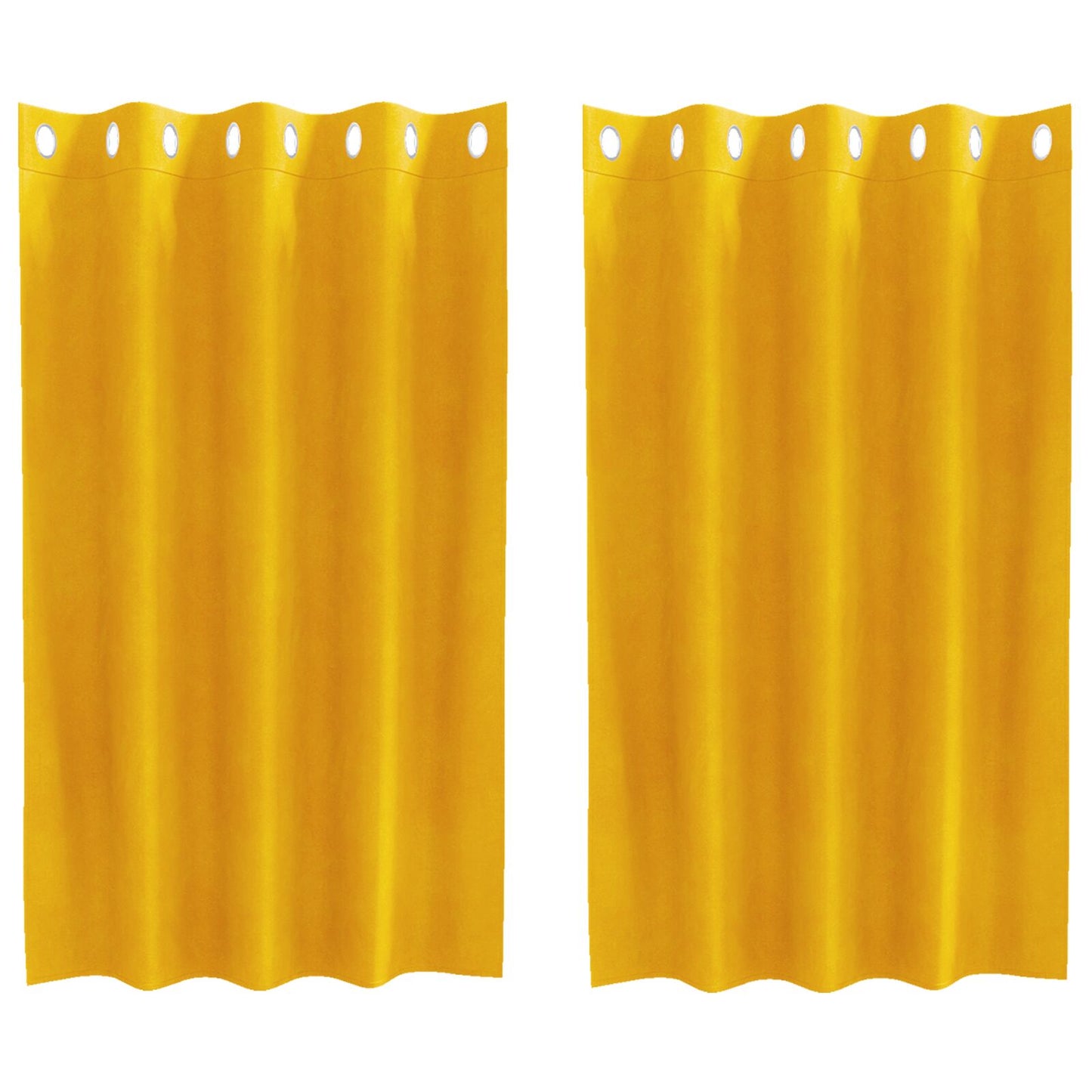 Blendingsgardiner 2 pcs Sennepsgul 140 x 140 cm Fløyel