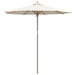 Hageparasol Cremehvite Ø 240 x 260 cm Bambus